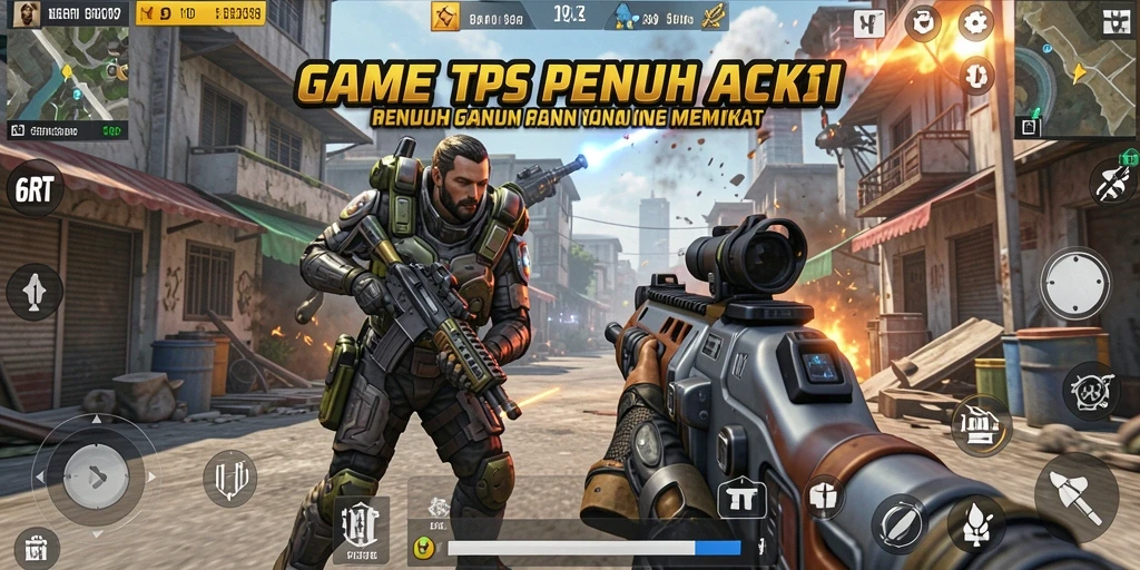 Tampilan grafis mendetail dari gameplay <strong>6RT</strong> menampilkan aksi TPS yang seru.