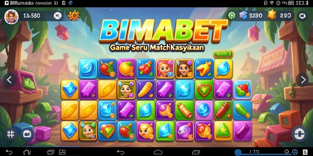 Tampilan gameplay seru dan menantang dari BIMABET dengan objek berwarna-warni.