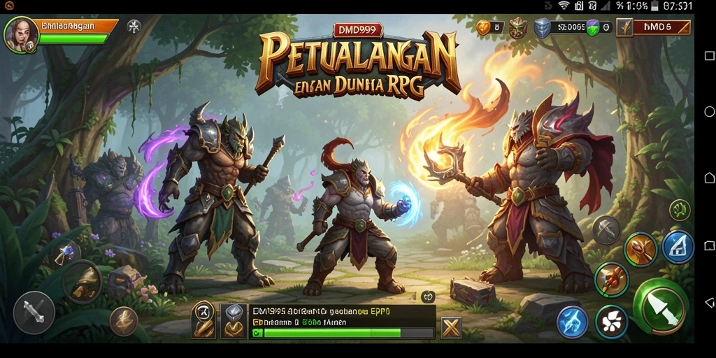 Menampilkan aksi seru dalam gameplay RPG DMD999.
