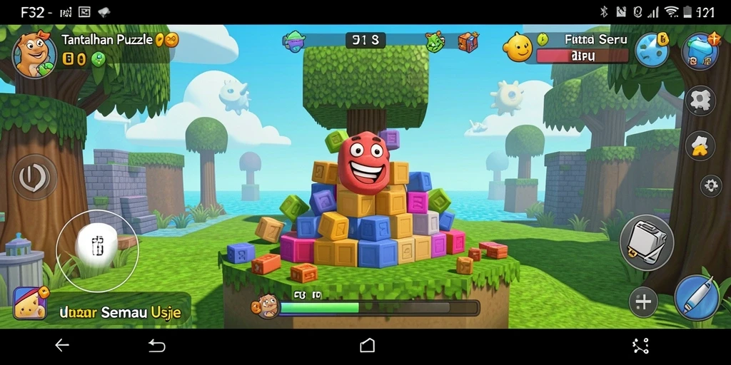 Screenshot gameplay F32 menunjukkan momen seru saat menyelesaikan teka-teki.