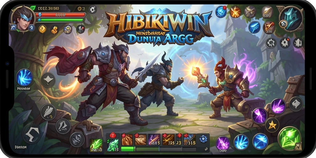 Tampilan gameplay ARPG HIBIKIWIN yang menakjubkan dan dinamis.