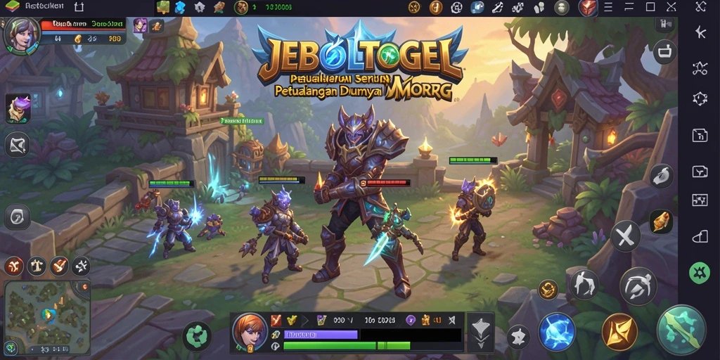 Screenshot gameplay JEBOLTOGEL menampilkan pertempuran epik di dunia MMORPG.