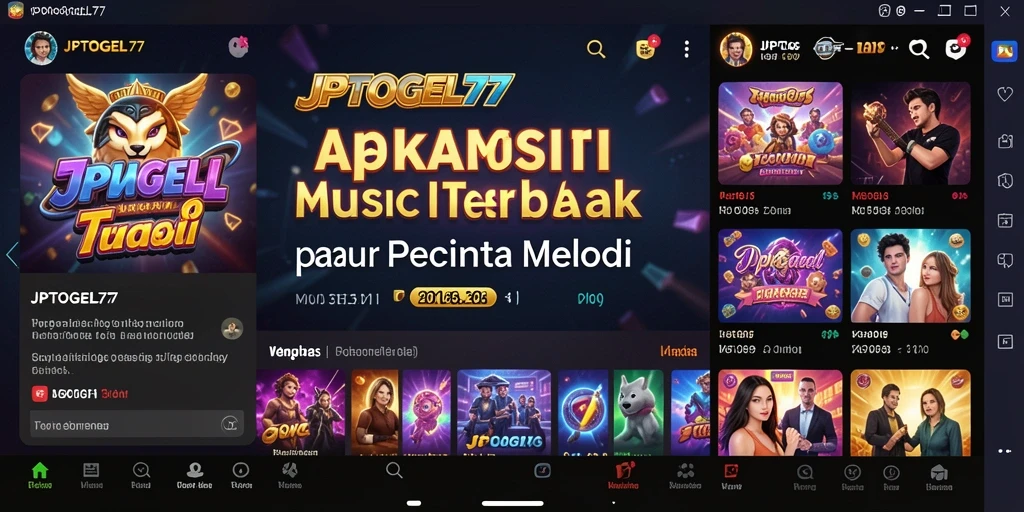 Screenshot gameplay JPTOGEL77 yang menampilkan pengalaman mendengarkan musik.
