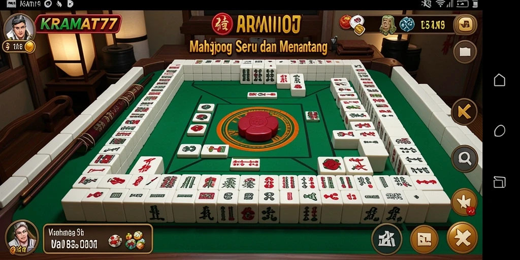 Tampilan gameplay Mahjong yang menarik di KRAMAT77.
