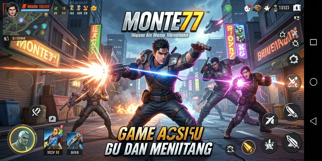 Tampilan aksi seru dalam gameplay MONTE77 yang mendebarkan.