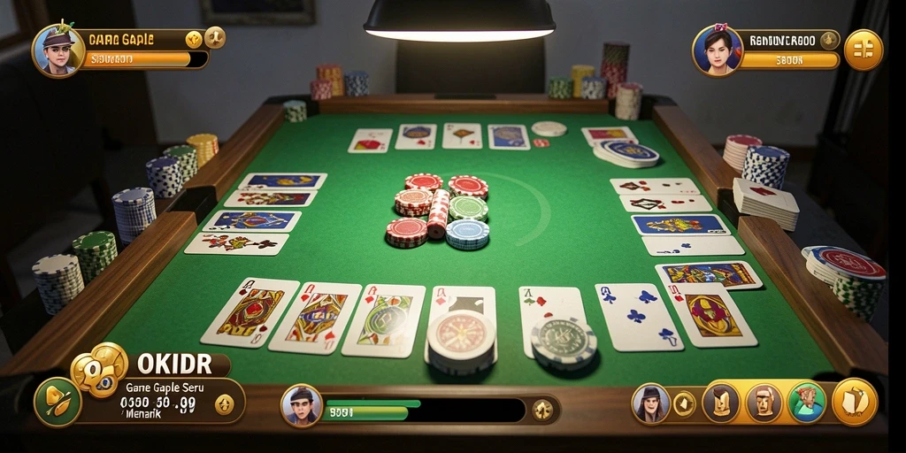 Gameplay seru Gaple di OKIDR dengan tampilan menarik.