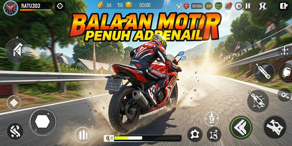 Screenshot gameplay Motor Racing yang mendebarkan di RATU303.