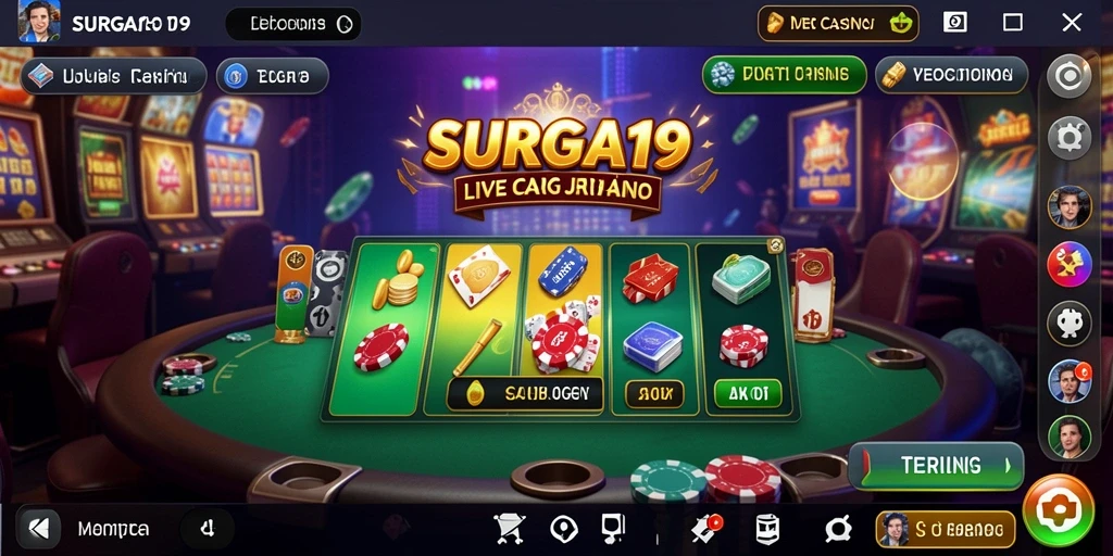 Tampilan menarik dari gameplay Live Casino SURGA19 yang mendebarkan.