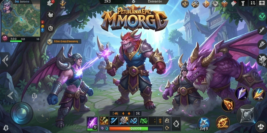 Screenshot ZK3 menunjukkan aksi seru pertarungan dalam dunia MMORPG.