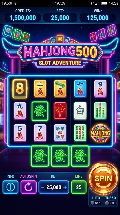 Tampilan antarmuka aplikasi mahjong500 yang sederhana dan jelas.